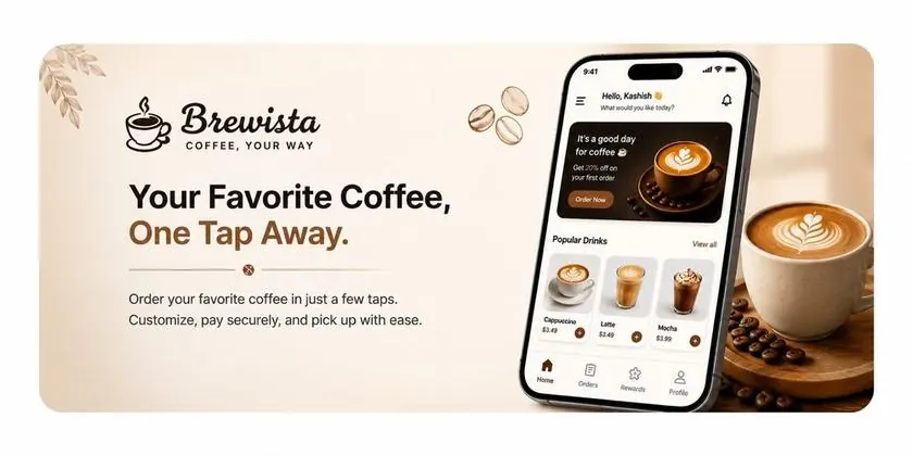 Brewista coffee ordering app screens