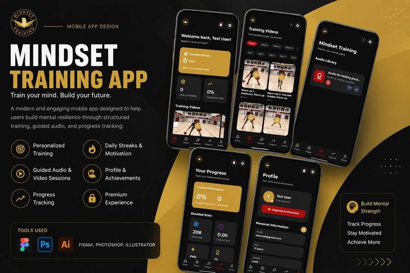 Mindset Training basketball app screens